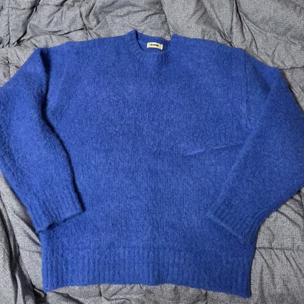 모헤어 니트 블루