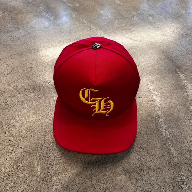 Chrome Hearts CH Silver Button Hat Red Y