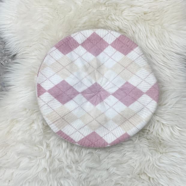 앙고라 러블리 아가일 베레모 