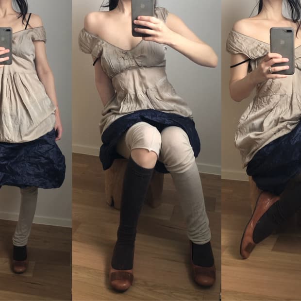 [직수입] 빈티지 코튼 실크 드레스