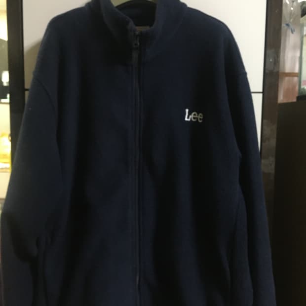 Lee 로고 플리스 L 네이비 집업