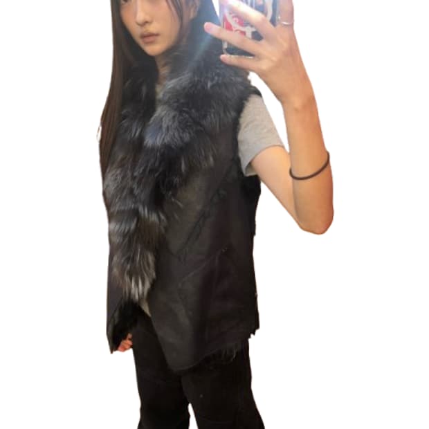 Japanese Vintage 퍼 베스트 조끼 자켓