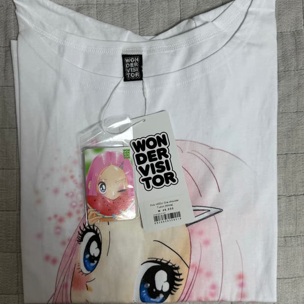 원더비지터 Pink HEESU One shoulder T-shirt [W