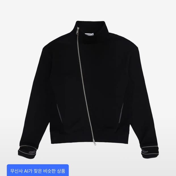 Side-Zip Neck Track Top Black