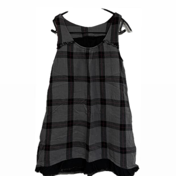 Charcoal check back ribbon opc