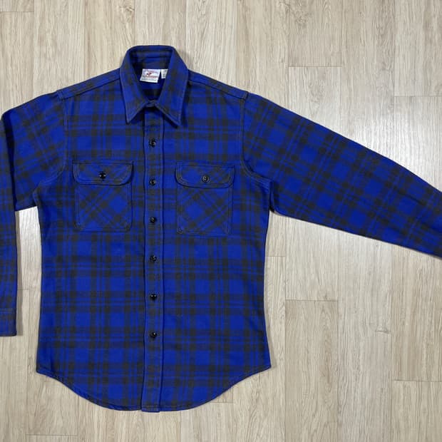 95) 70's 프렌티스 체크 플란넬 워크셔츠(미국제)