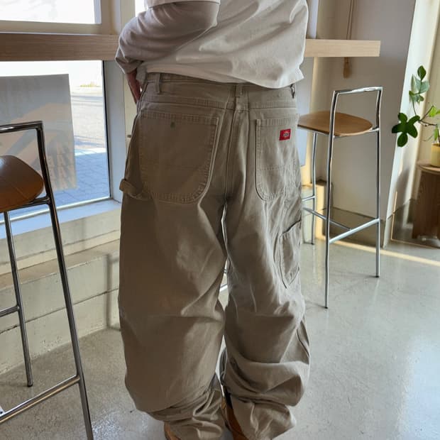 DICKIES 베이지 카팬터 와이드 팬츠