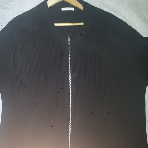 Zara 라운드넥 니트집업 블랙 42size'