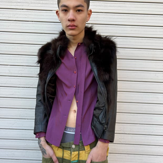 Gianni 격자패턴 블라우스