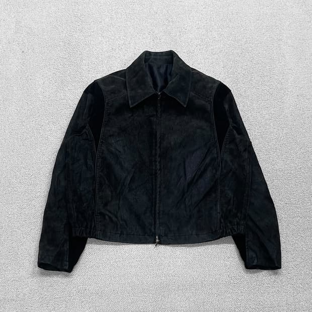 쿠어 Coor 믹스드 스웨이드 파이핑 점퍼 블랙브라운