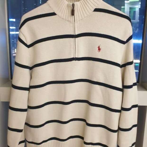 폴로 랄프로렌 스트라이프 반집업 니트