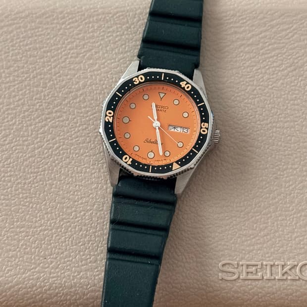 Seiko 세이코 쿼츠 SilverWave 다이버 오렌지 1984
