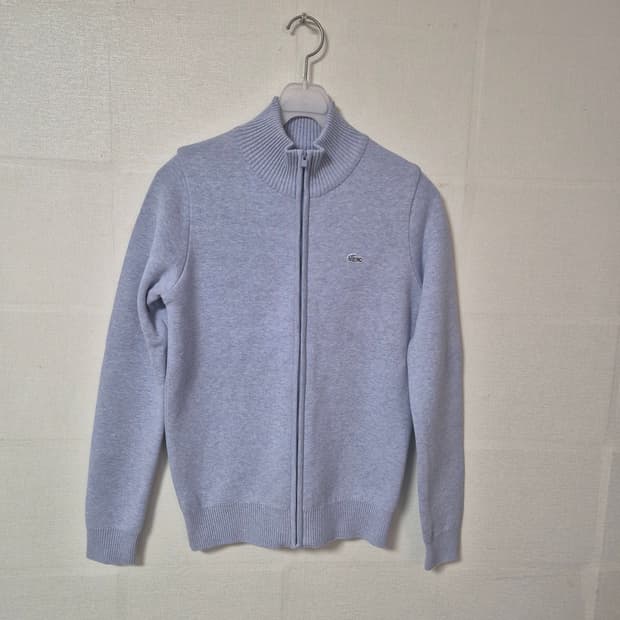 라코스테 니트 집업 가디건 하늘색