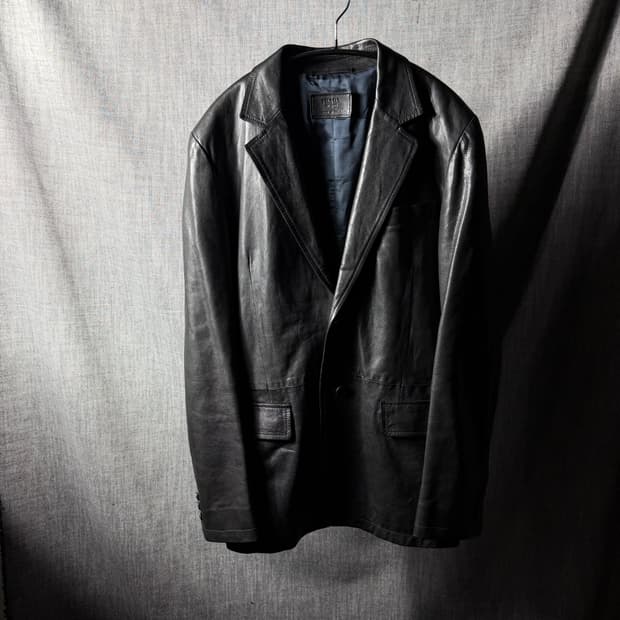 프라다 레더 싱글 블레이저