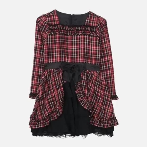 고스로리 체크 캐캐체깔 원피스