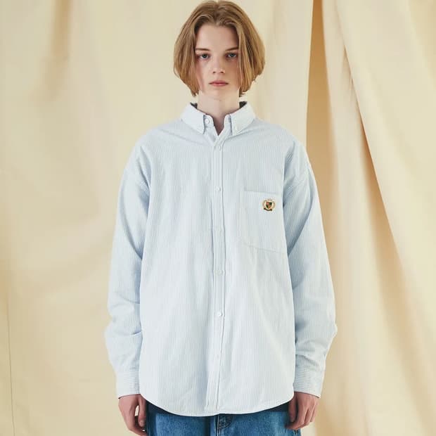[아웃스탠딩] OS LOGO ST OXFORD SHIRT_SKY BLUE