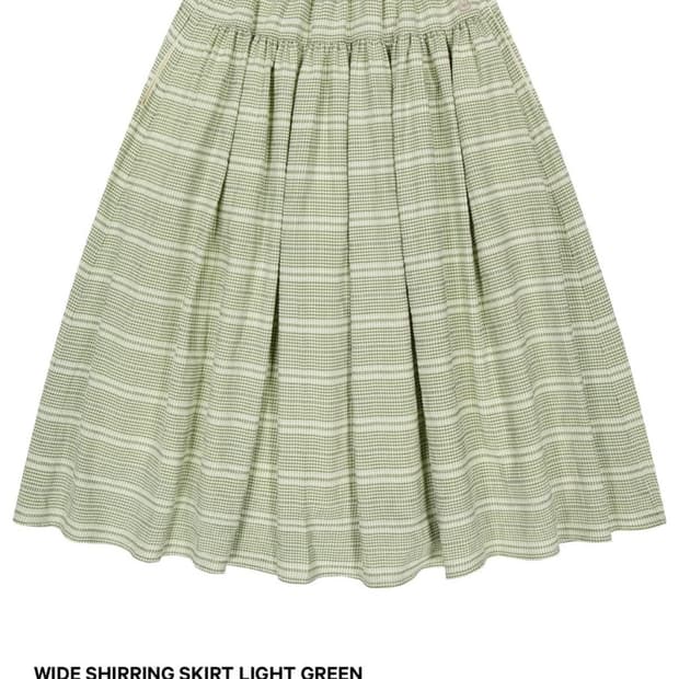 코이세이오 와이드 셔링 스커트 라이트 그린