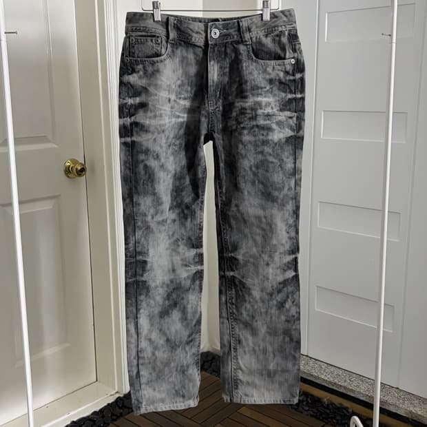 워시드 데님 빅팬츠