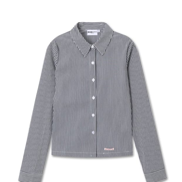 미치코런던 코시노 스트라이프 슬림핏 셔츠 차콜