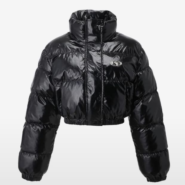 카키포인트 패딩 (블랙)