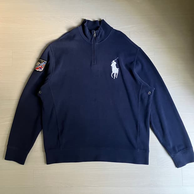 Polo Ralph Lauren 자수 패치 하프넥 맨투맨