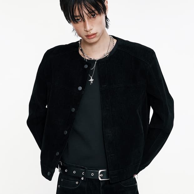 알렌느 크롭 카라리스 자켓 블랙 2사이즈 (새상품)