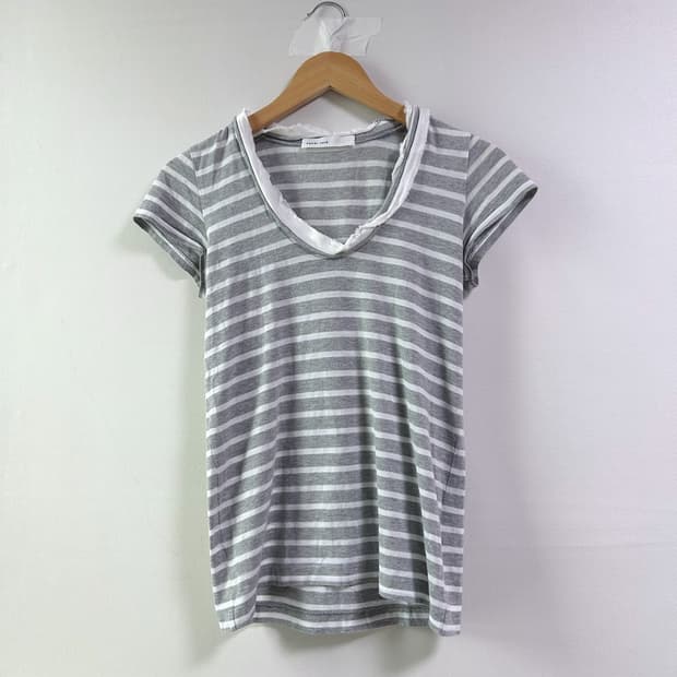 sacai luck melange grey stripe top