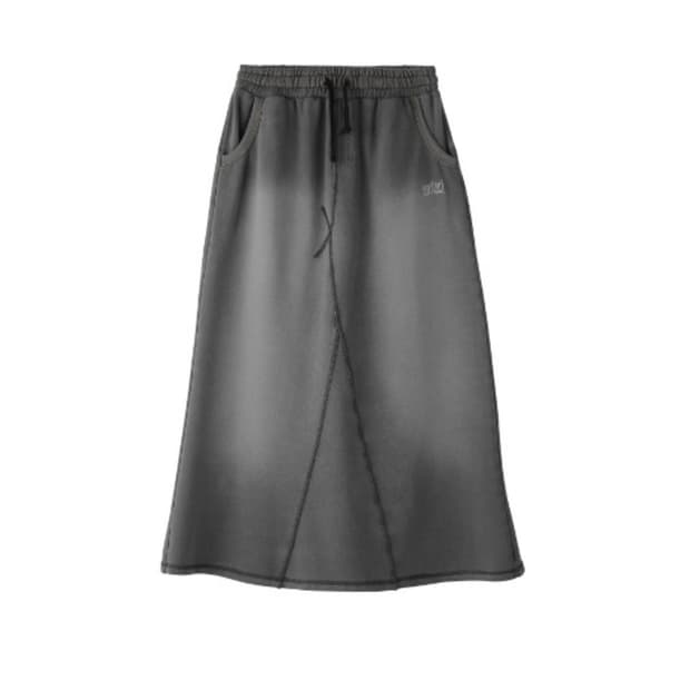  BASIC DAMAGE WASHING DENIM SWEATSKIRT 