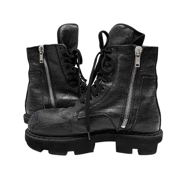 rick owens drkshdw waxed megatooth boots