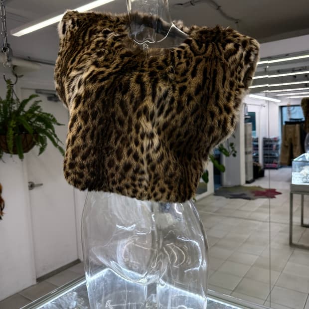 leopard fur crop top