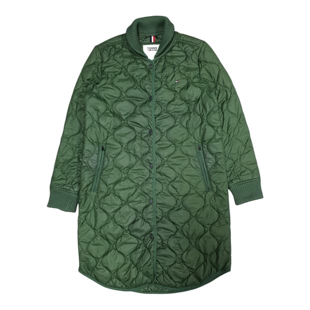 ✨ (바배) 타미 힐피거 깔깔이 카키 퀄팅 롱 자켓 패딩