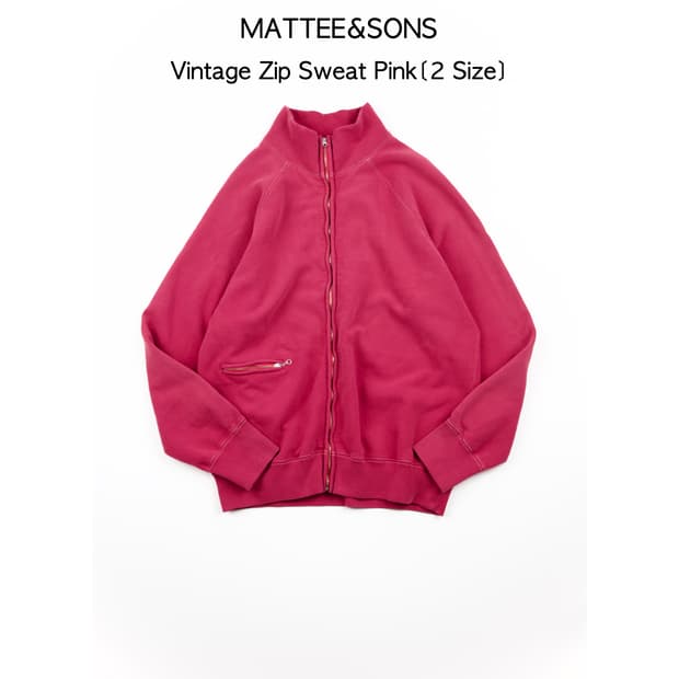 (새상품)Mattee&sons 빈티지 집 스웻 핑크