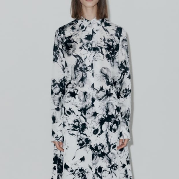 [미착] 로우클래식 프론트 스티치 셔츠 - 그레이 스케일 S