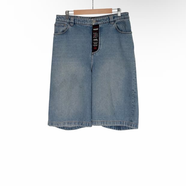 [31] 발렌시아가 남성 스케이터 데님 버뮤다 하프 반바지 쇼츠 연청