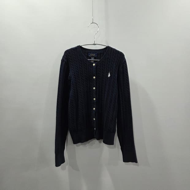 폴로랄프로렌 걸즈 케이블 니트 가디건 네이비 L/12/14