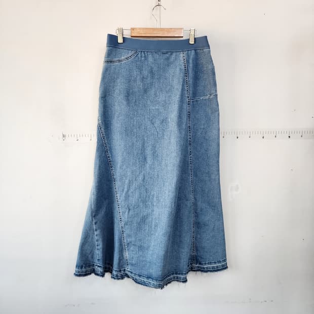 오즈 세컨 청 데님 롱 스커트