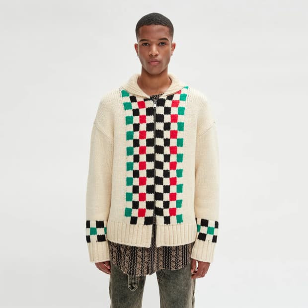 앤더슨벨 체커보드 코위찬 가디건 - L