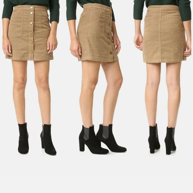 새상품[28~29]토리버치 루시타노 코듀로이 미니 스커트 여성용