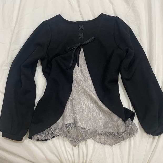 샵글리터 axes femme 엑시즈팜 레이스 니트 맨투맨 프릴  페어리 