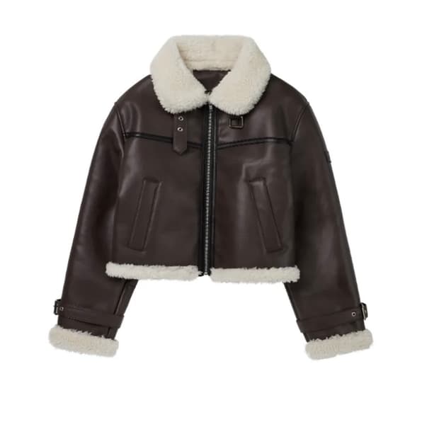 레더리 무스탕 자켓 브라운