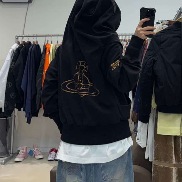 비비안웨스트우드 앵글로매니아 사이드 지퍼 후드집업