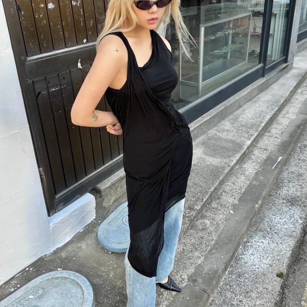 헬무트 랭 레이어드 슬립 드레스