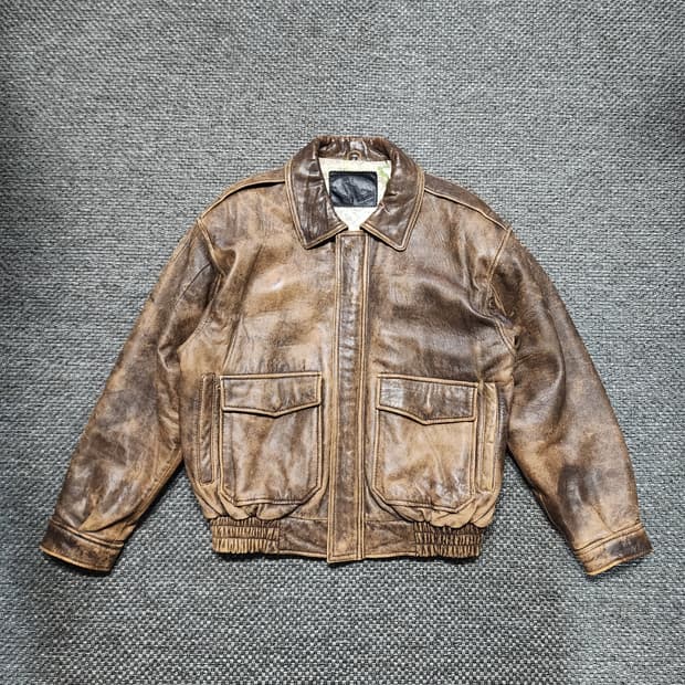 리얼레더 빈티지  자켓 M 