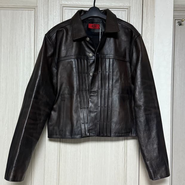 [48] 424 Rub Off 트러커 레더 자켓