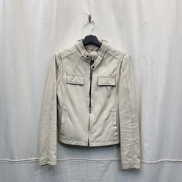 City Gee 가죽 라이더 자켓