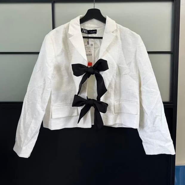 새상품/ Zara 자라 리본 자켓