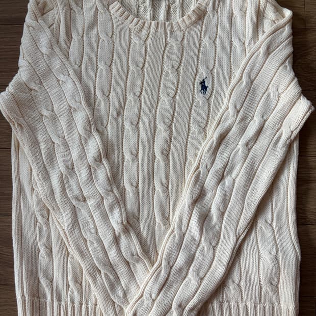 폴로랄프로렌 아이보리 니트 M