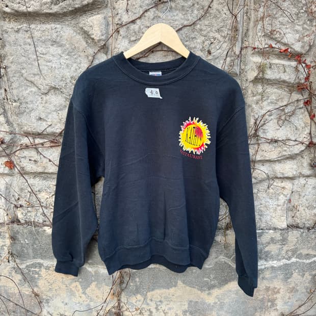 00s 저지스 러셀 빈티지 샌드위치 프린팅 스웻 셔츠 맨투맨 블랙