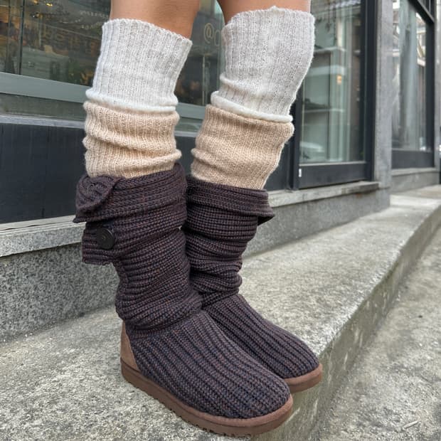 00s 딥 브라운 니트 어그 카디 부츠