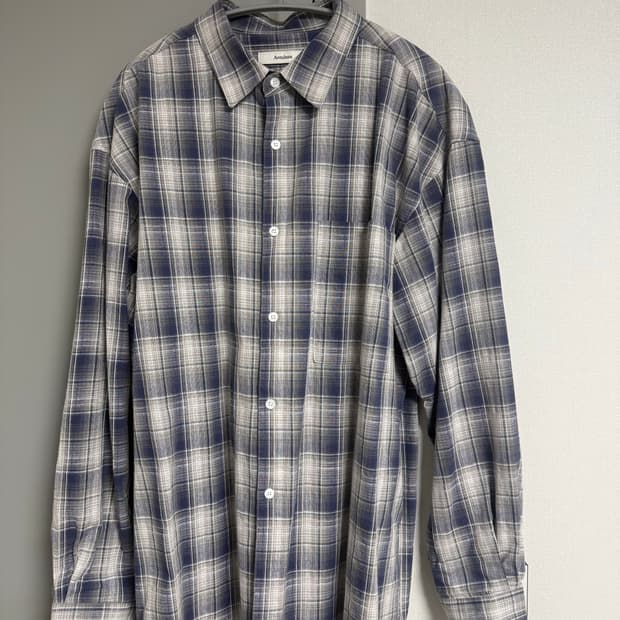 아르반 타탄 체크 셔츠 블루 그레이 3